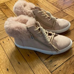 Steve Madden furry sneakers